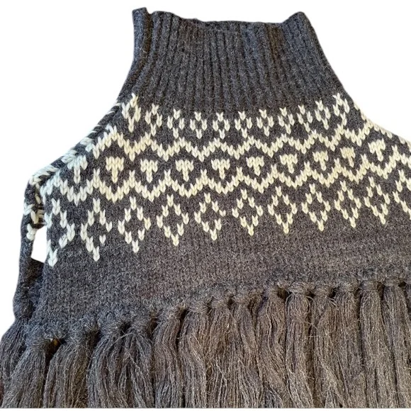 Anthropologie Scarf Womens Fringed Turtleneck Collar Boho Southwest Cowgirl Fall - Picture 8 of 13